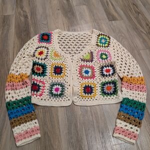 Colorful Crochet Cardigan